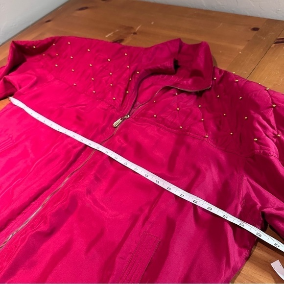 FUDA International Vintage 100% Silk Red Jacket Size XL - Picture 3 of 8